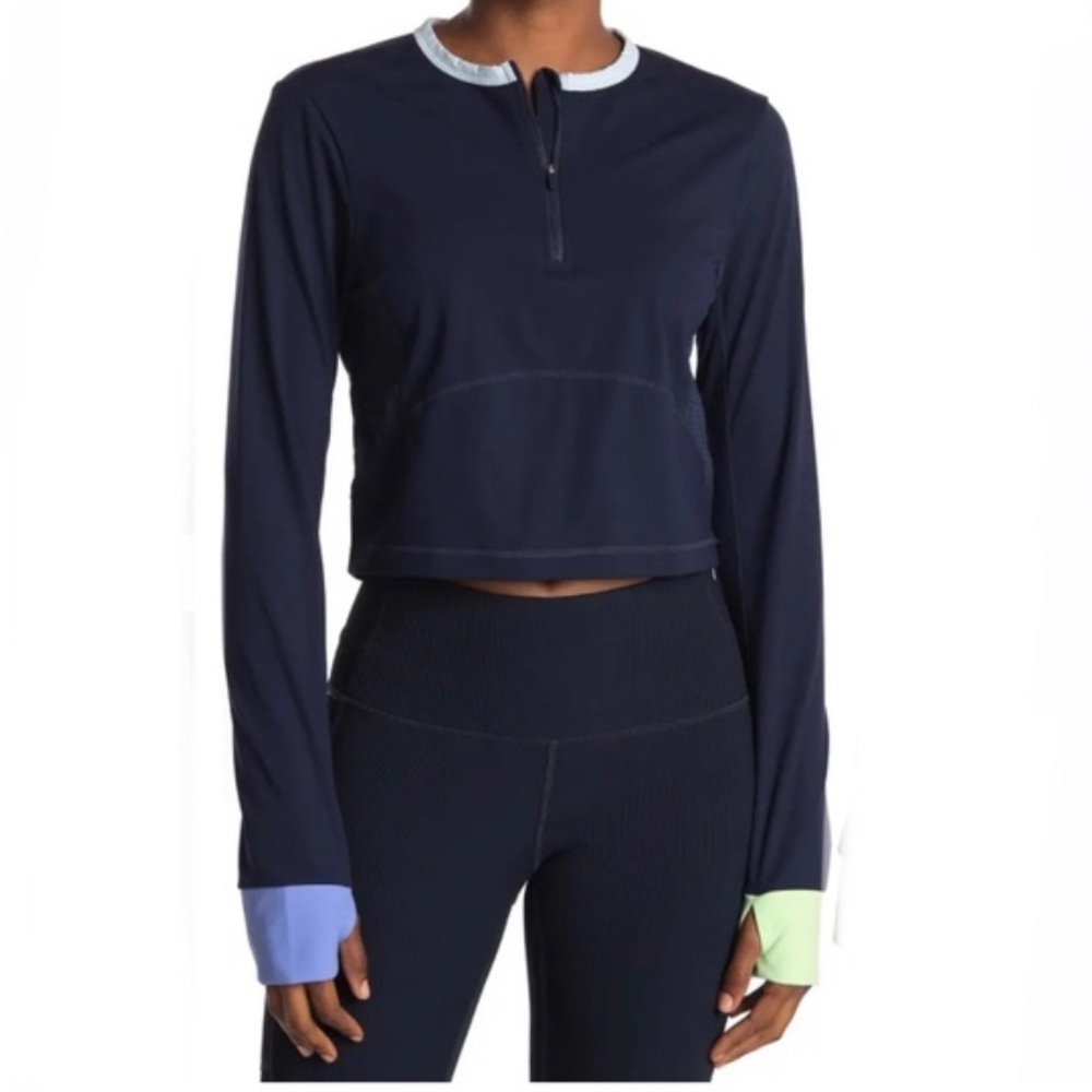 NWT Sweaty Betty Power Half Zip Workout Top Crop Size Medium